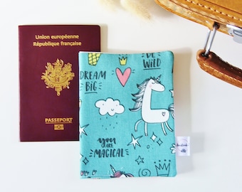 Passport Cover with Inspirational Quote, Unicorn, Globe Trotter Gift, Travel Accessory