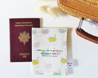 Passport Cover with Inspirational Quote, Irigami Patterns, Globe Trotter Gift, Travel Accessory