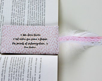Fabric Bookmark, Inspirational Bookmark, Personalized Bookmark, Quote, Book Lover Gift, Bookish Accesory, Teacher Gift, Pink Unicorn