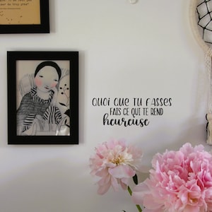 Positive Decal, French Saying, Wall Decor, Art Inspirational Quote Wall Decal, Positive Motivational Quotes Home Decoration Wall Sticker
