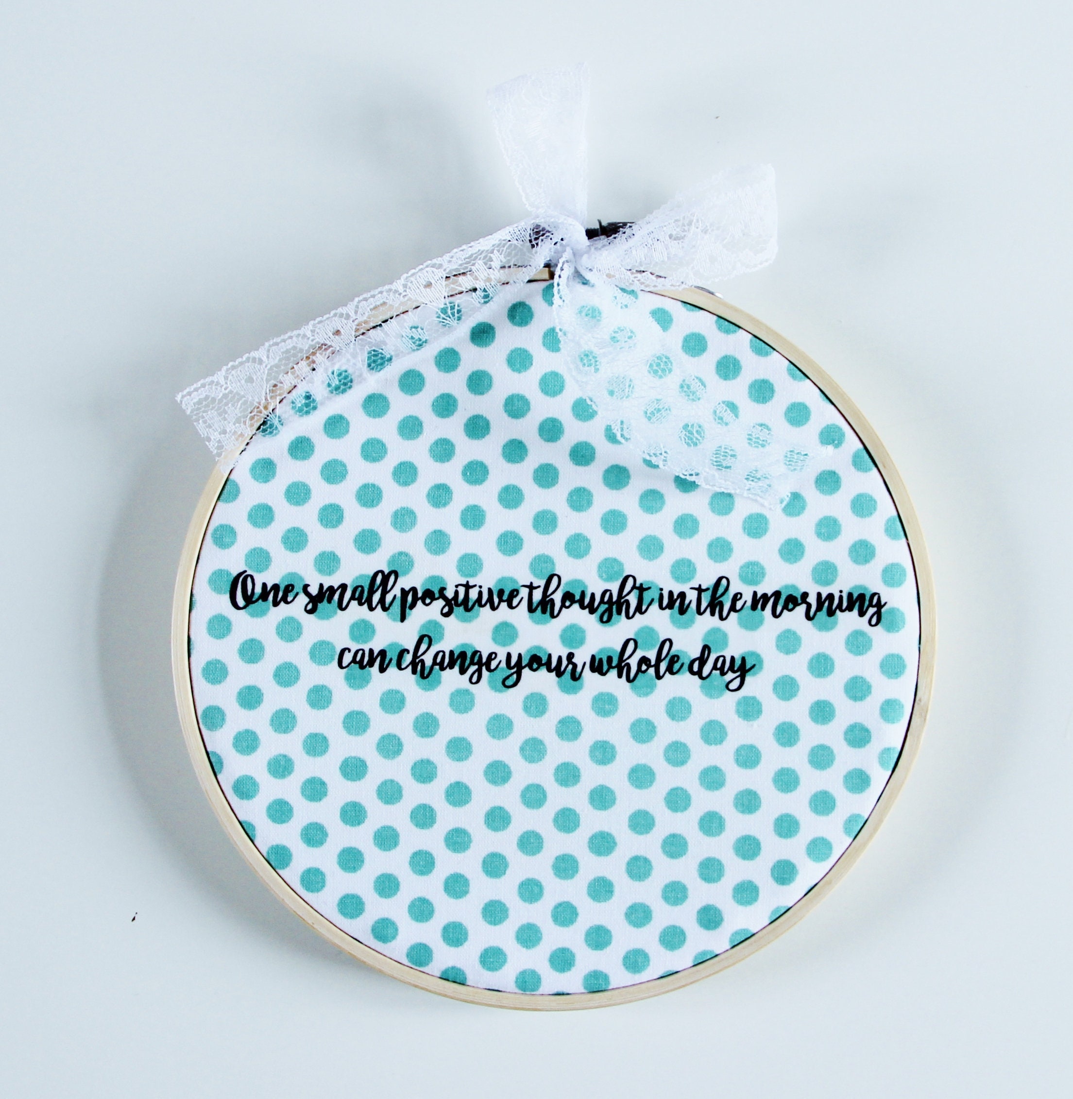 Cercle à Broder, Citation Inspirante, Tambour Cadre Citation, Tenture Murale en Tissu, Décoration Mu