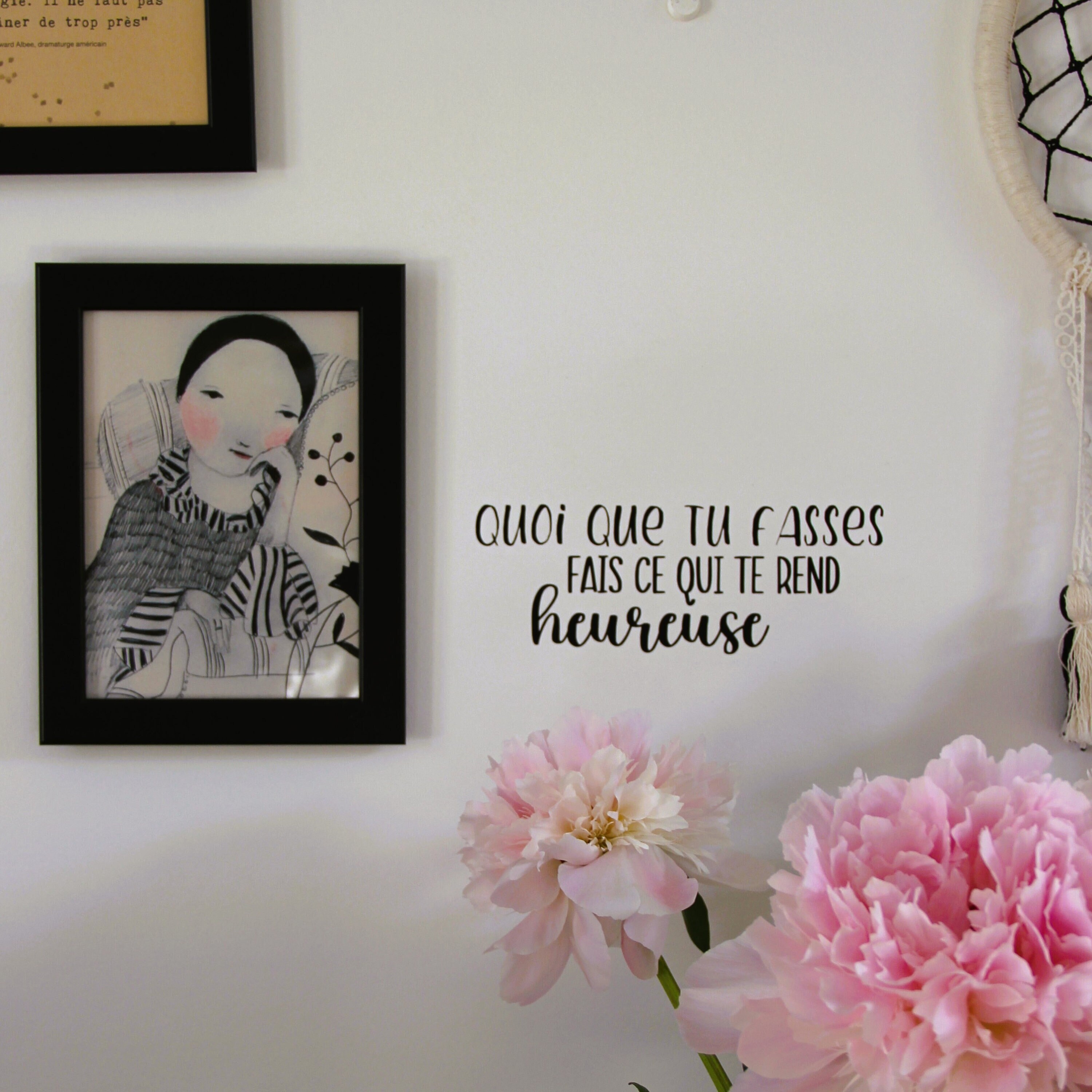 Positiver Aufkleber, Französischer Spruch, Wanddekor, Kunst Inspirierendes Zitat Wandtattoo, Positive Motivationszitate Dekoration Wandaufkleber