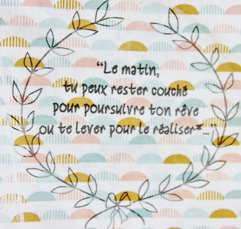 Bannière en Tissu, Fanion en Tissu, Pancarte Murale, Panneau de Porte, Citation Positive, Inspiration Positive, Couleurs Pastels image 3