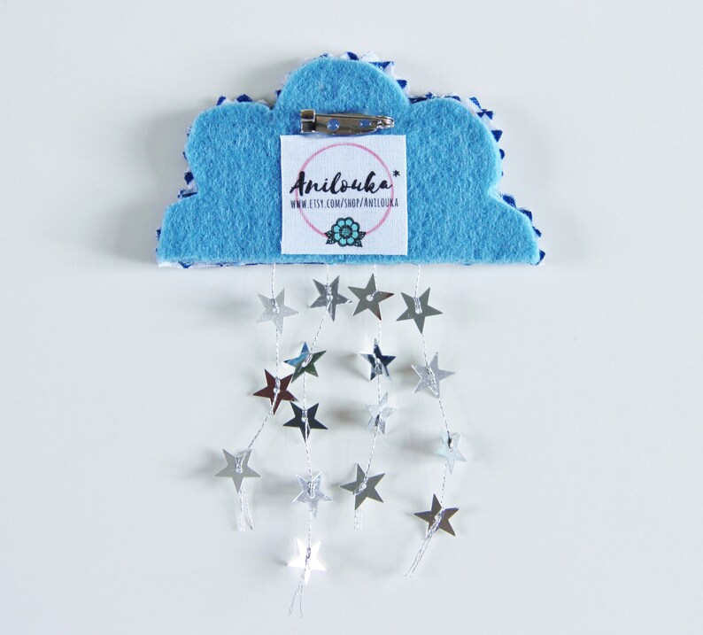 Inspirational Brooch Original Brooch Gift For Women Quote Brooch Cloud-Shaped Brooch Star-Shaped Brooch Fabric Brooch Silver