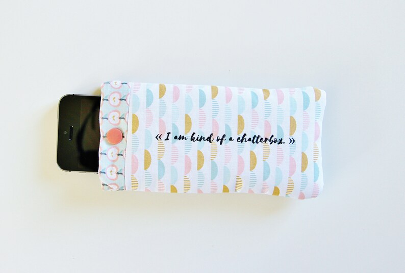 Cell Phone Pouch, Fabric Phone Pouch, Cell Phone Holder, Fabric iPhone case, Phone Sleeve, Cellphone Sleeve image 4