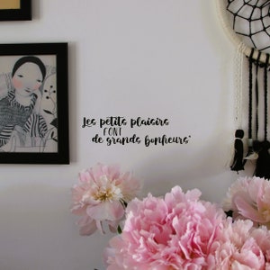 Positive Decal, French Saying, Wall Decor, Art Inspirational Quote Wall Decal, Quotes Home Decoration Wall Sticker, Grands Bonheurs