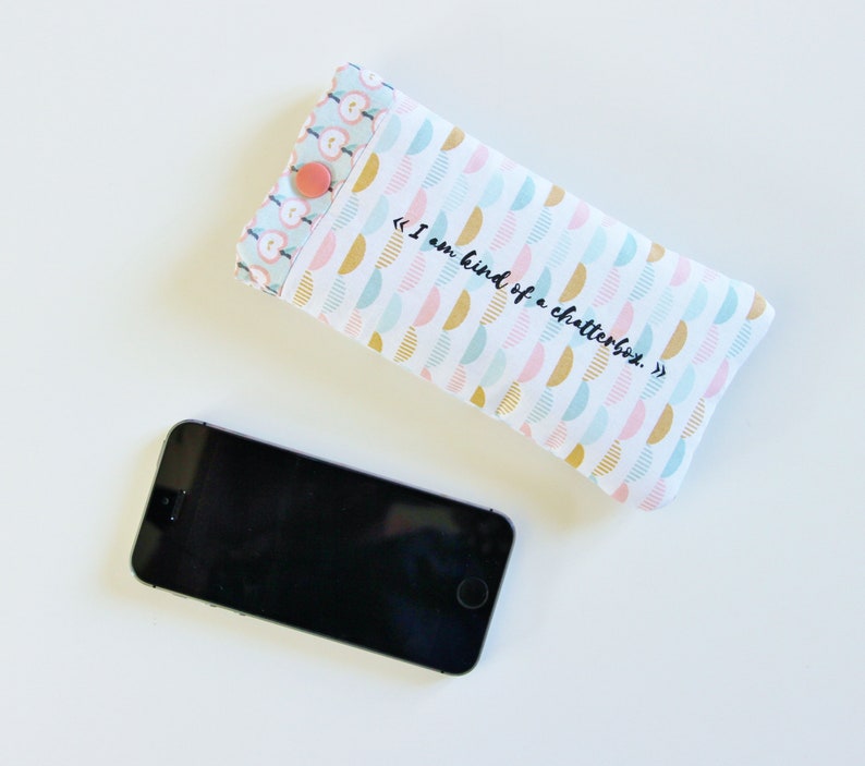 Cell Phone Pouch, Fabric Phone Pouch, Cell Phone Holder, Fabric iPhone case, Phone Sleeve, Cellphone Sleeve image 1