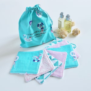 7er Set Abschminktücher, wiederverwendbare Abschminktücher, Baby Feuchttücher, wiederverwendbare Abschminktücher, Zero Waste, Geschenk für Frauen, Schwimmerin, Strand