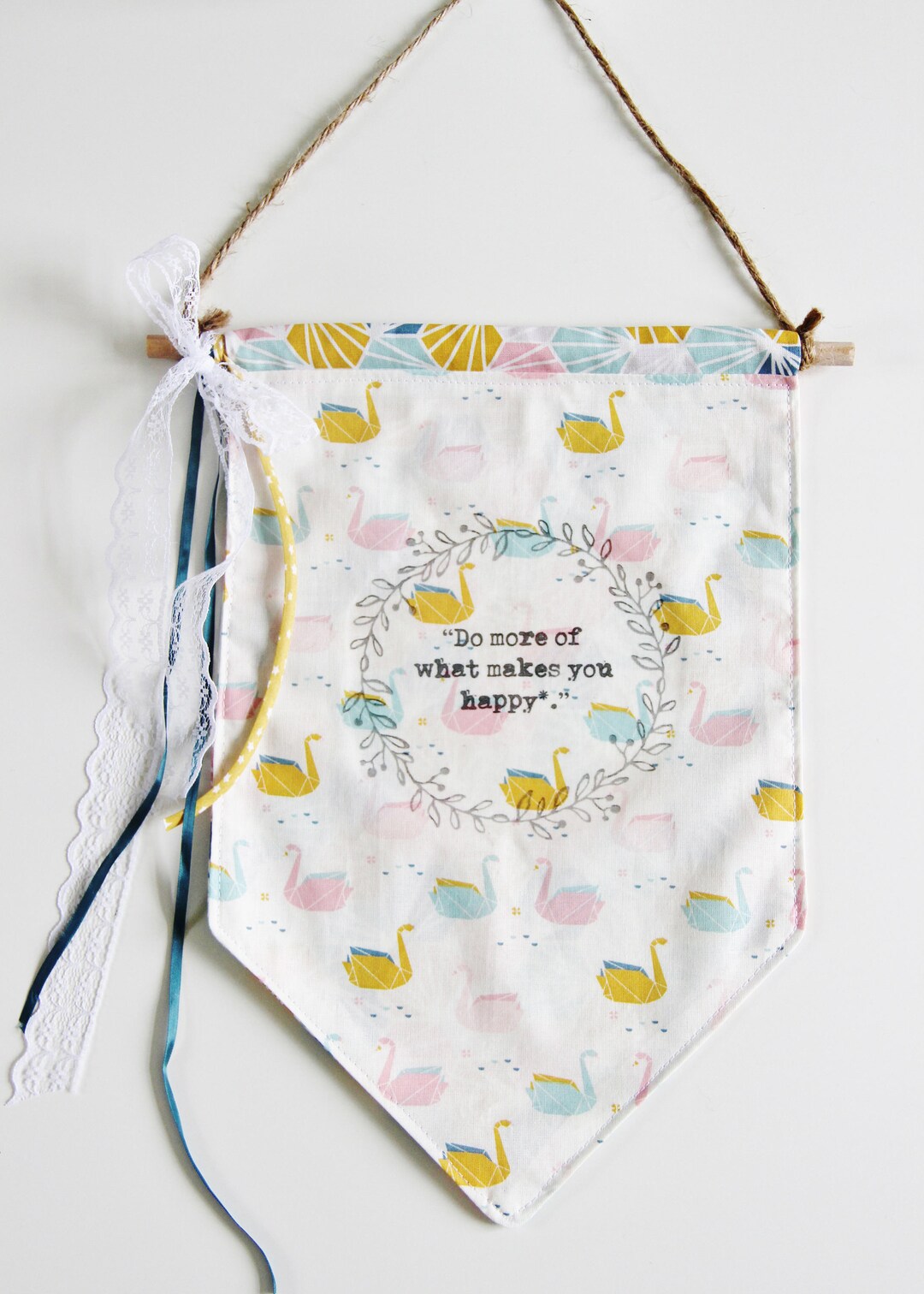 Fabric Banner, Fabric Wall Hanging, Fabric Banner Flag, Inspirational