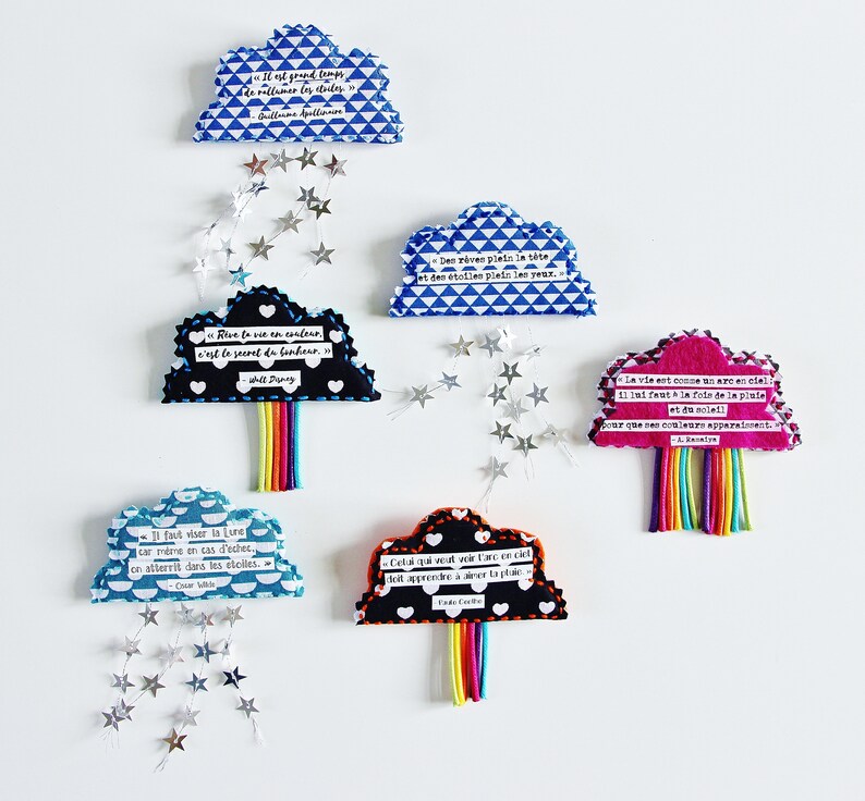 Inspirational Brooch Original Brooch Gift For Women Quote Brooch Cloud-Shaped Brooch Star-Shaped Brooch Fabric Brooch Silver
