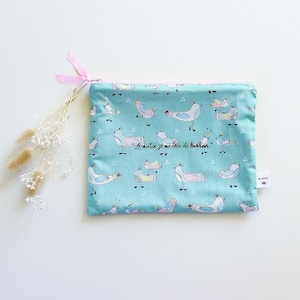 Trousse Zippée Tissu, Trousse Mantra, Citation Positive, Trousse Beauté, Trousse Bébé, Mantra, Citation Inspirante, Drôle Oiseau