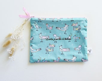 Trousse Zippée Tissu, Trousse Mantra, Citation Positive, Trousse Beauté, Trousse Bébé, Mantra, Citation Inspirante, Drôle Oiseau