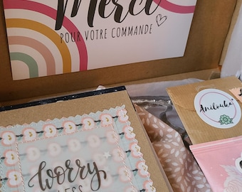 Ma Petite Parenthèse Positive - Box artisanale bien-être – Coffret papeterie & textile positif – Idée cadeau femme – Édition limitée