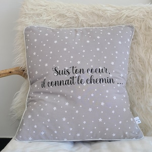 Funda de cojín con mantra, funda de almohada, frase positiva, regalo de yoga, cita inspiradora, gris, estrellas