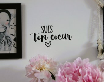 Positiver Aufkleber, Französisches Sprichwort, Wanddekoration, Kunst Inspirational Zitat Wandaufkleber, Positive Zitate Dekoration Wandaufkleber, Folge deinem Herzen