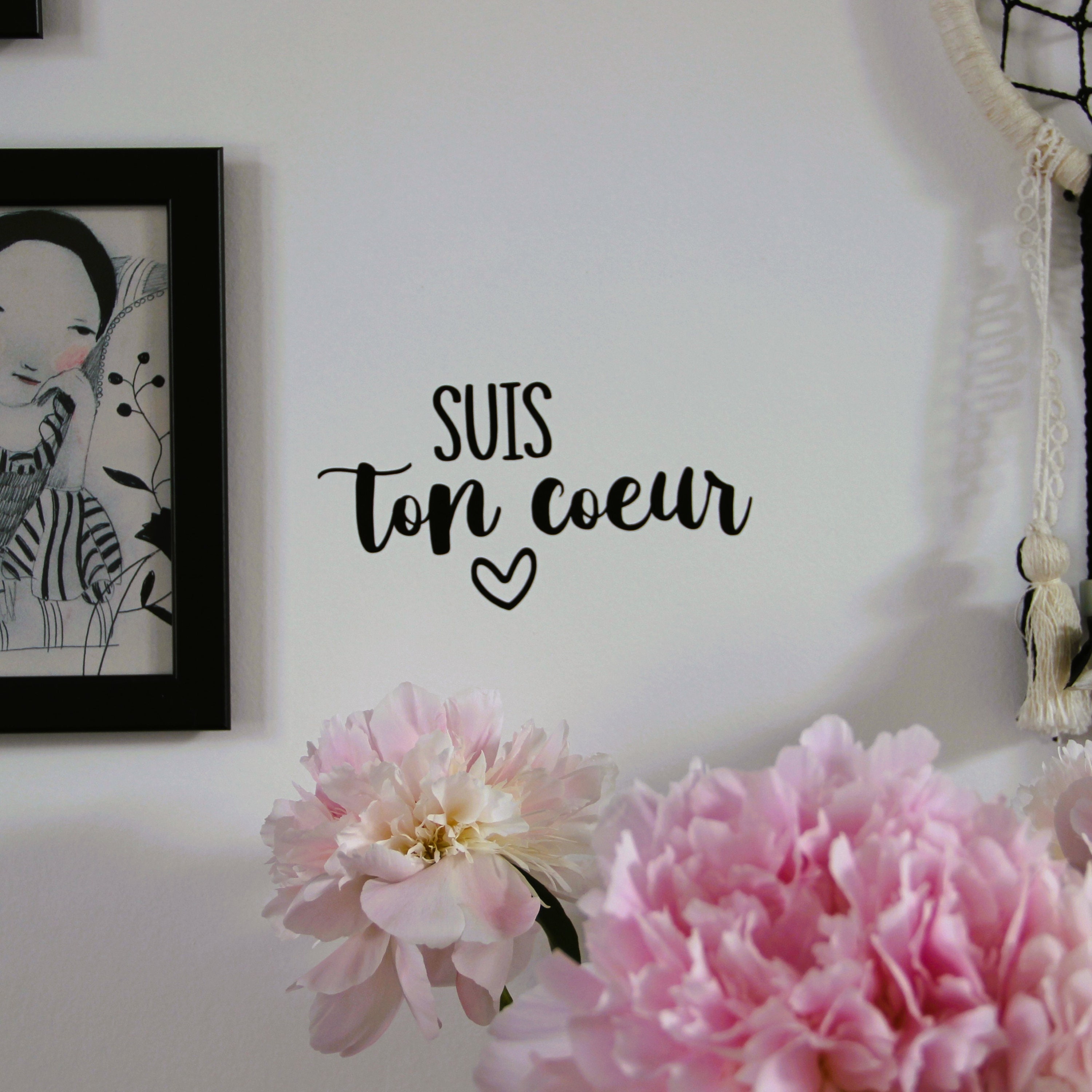 Positive Decal, French Saying, Wall Decor, Art Inspirational Quote Wall Decal, Positive Quotes Decoration Wall Sticker, Follow your Heart