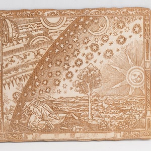 Flammarion engraving, laser woodcut engraving /Wall art Classic esoteric engraving