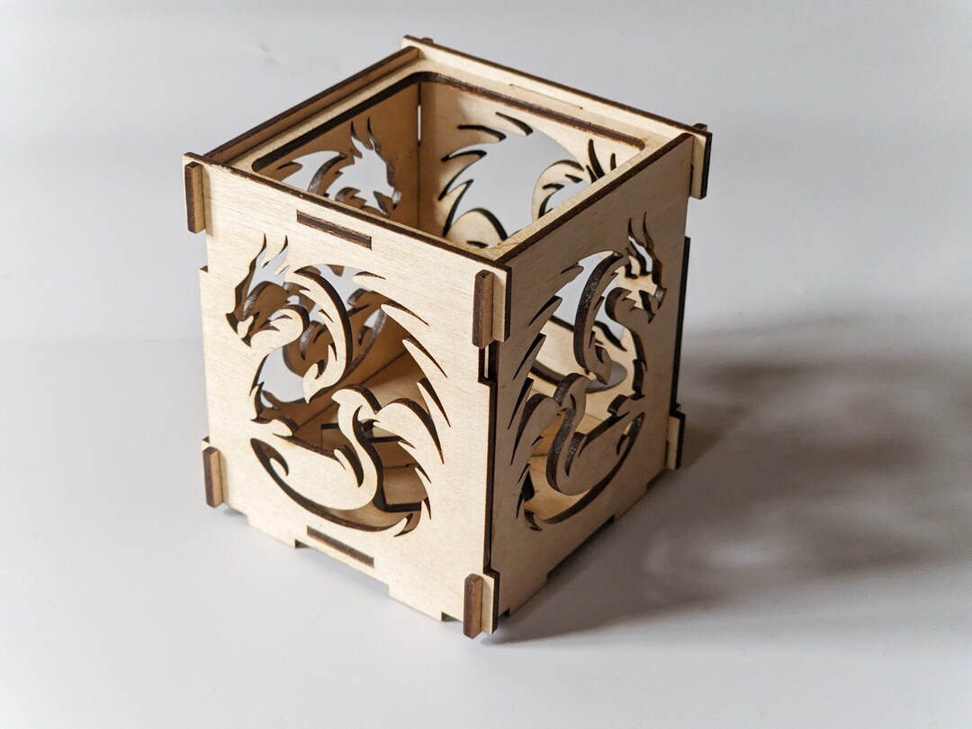 2024 Chinese Zodiac Wood Dragon Wooden Tealight Shadow Candle Lantern