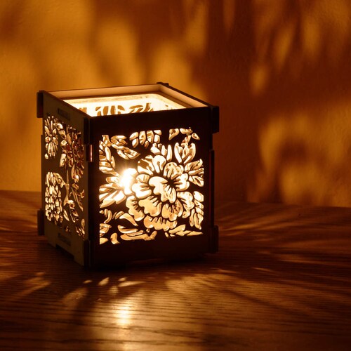 Tealight Candle Holder With Chrysanthemum Flower Motif White Etsy