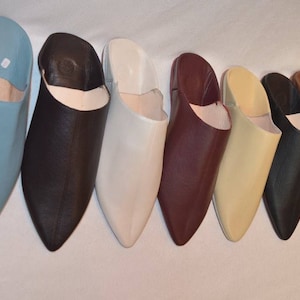 Moroccan babouche, babouche slippers, leather slippers, men&#39;s slippers, traditional babouche, pure leather slippers, modern babouche