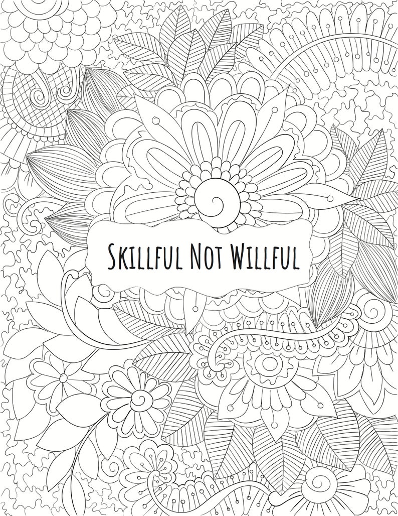 Skillful Not Willful DBT Coloring Page Etsy Australia