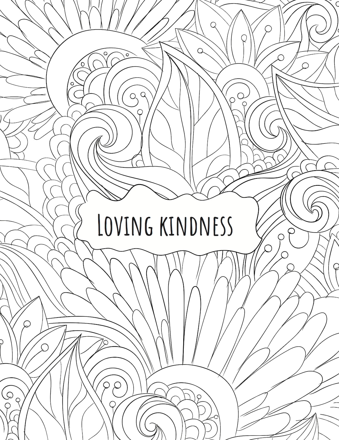 Loving Kindness DBT Coloring Page - Etsy