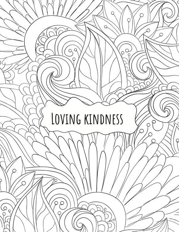 Loving Kindness DBT Coloring Page Etsy Loving Kindness DBT Coloring Page Etsy