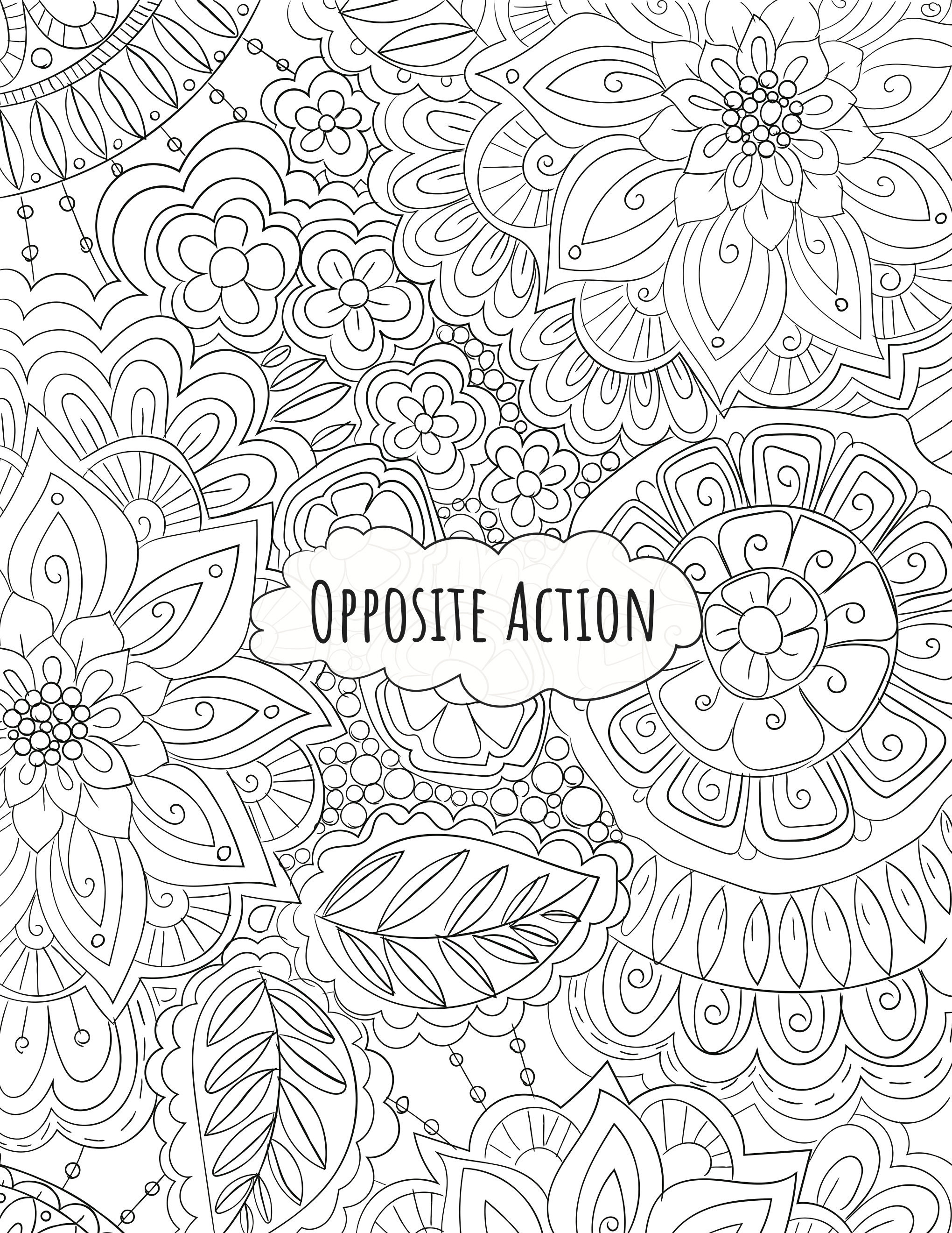 Opposite Action DBT Coloring Page - Etsy