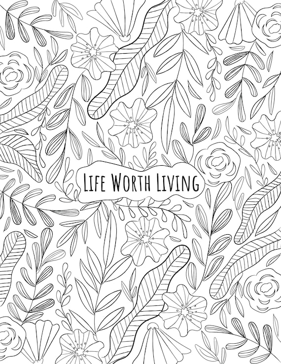 Life Worth Living DBT Coloring Page | Etsy Australia