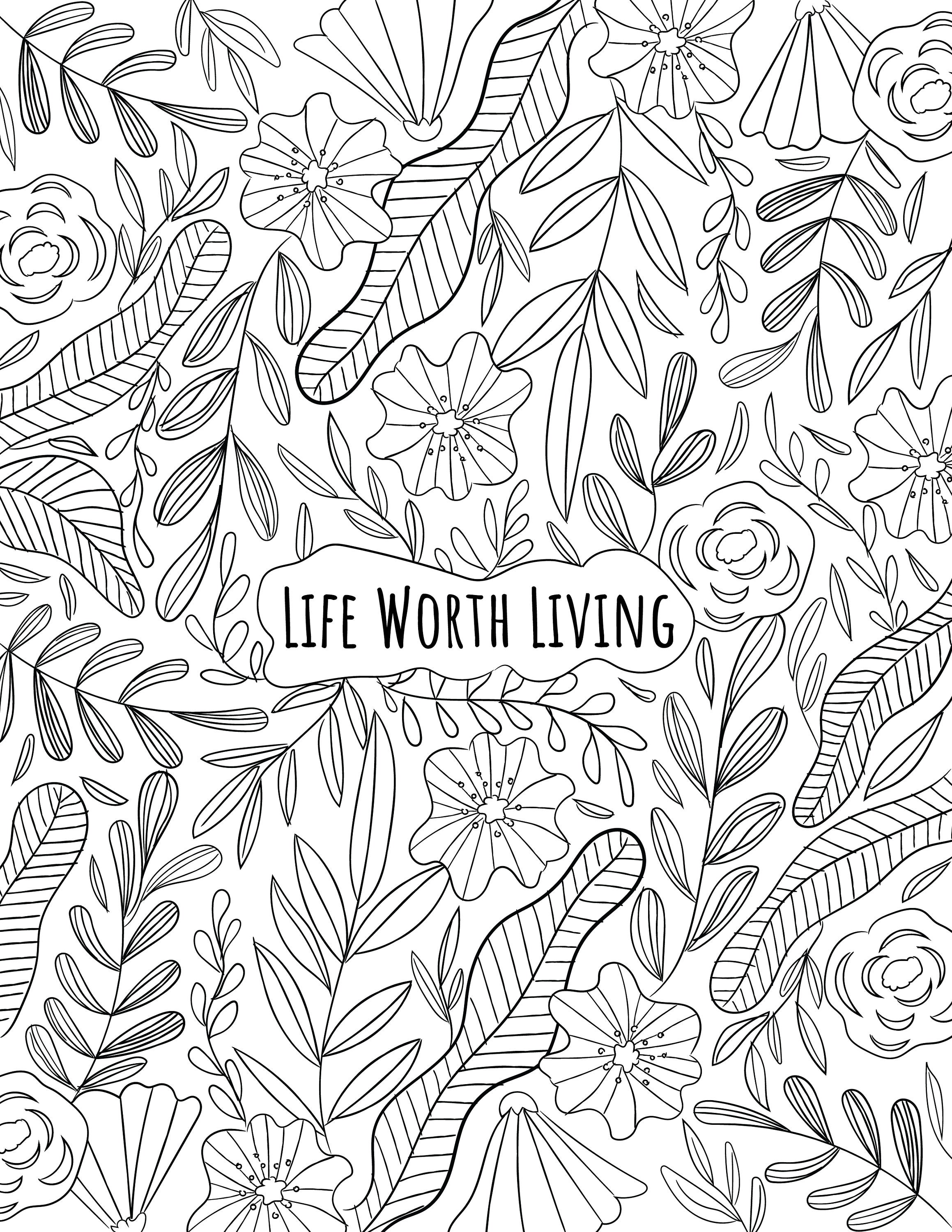 Life Worth Living DBT Coloring Page - Etsy