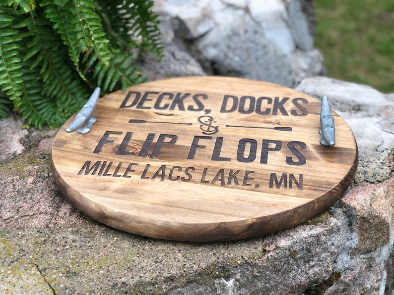 Decks Docks & Flip Flops Centerpiece Mille Lacs Lake Custom Etsy