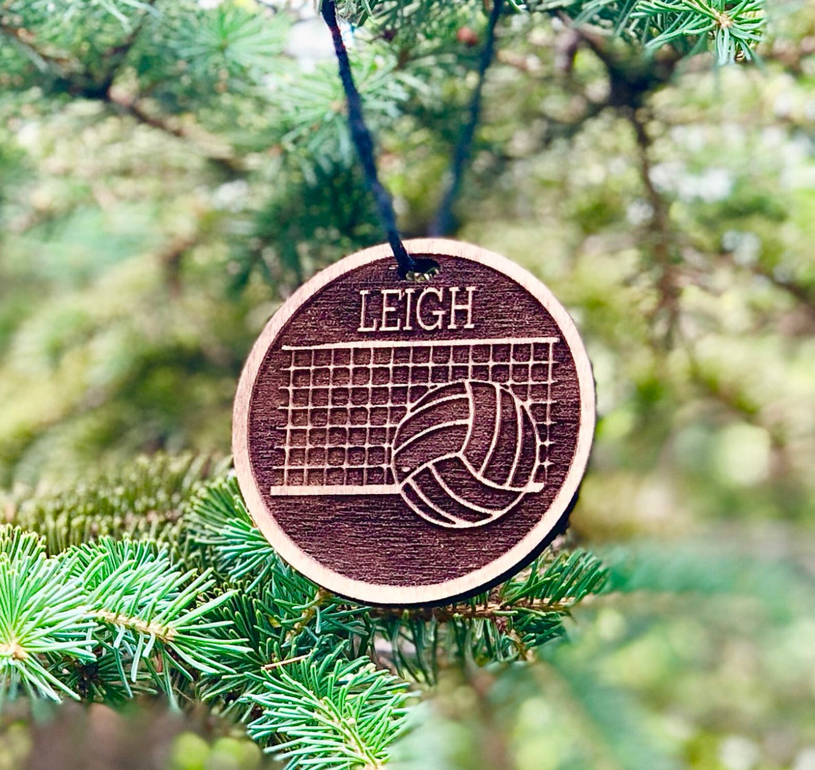 Wood Volleyball Christmas Ornament Personalized Volleyball Etsy