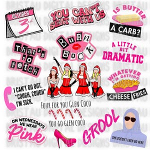 Girls are Mean - Pop Kultur Nahtloses Design - Sofortiger digitaler Download für Bambuskleidung, Becher, Geschenkpapier & mehr