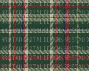 May include: A seamless pattern featuring a green plaid design with red, white, and blue stripes. The words "BRITAU DIGITAL DESIGNS BRISTAU D" are faintly visible throughout the pattern. This design is suitable for fabric or wallpaper.