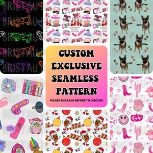 Exklusives benutzerdefiniertes nahtloses Muster | Wiederholtes Design | PNG-Datei | Nahtloses Muster | Bekleidung | Sublimationsdruck | Becher | Geschenkpapier | Handgemacht