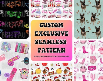 Modèle sans couture personnalisé exclusif : vêtements, gobelet, travaux manuels (fichier PNG)