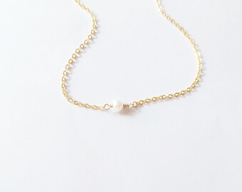 Zoetwaterparelketting-14k gold filled elegante ketting-bruiloft ketting-bruidsmeisje ketting-sierlijke, alledaagse ketting-minimalistische sieraden