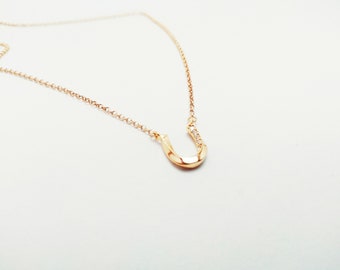 Horseshoe CZ necklace-Lucky Gift Jewelry-14k Gold Filled Necklace-Good luck Necklace-Gift for Her-Mothers Necklace gift-Sparkle Cubic Zircon