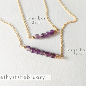 February Birthstone Necklace-Amethyst  14k Gold Filled or Stelring Silver Necklace-Birthday Gift Jewelry-Beaded Gemstone Necklace-Minimalist