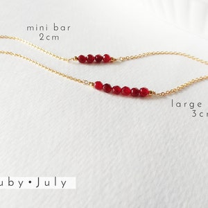 Juli geboortesteen ketting-robijn 14k gold filled/stelring zilveren ketting-sierlijke edelsteen ketting-juli verjaardagscadeau voor haar-chokerketting