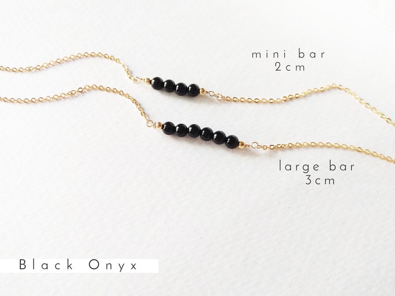 Black Onyx Necklace Silver Filled Layered Necklace Beaded Necklace 14k Gold Filled Bestfriend Gift Choker Necklace Girlfriend gift