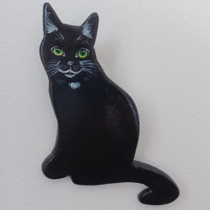Ceramic black cat wall decor