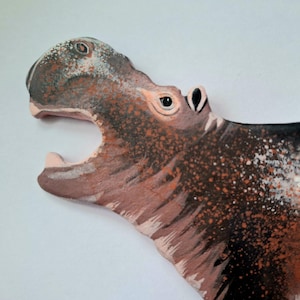 Ceramic hippo wall decor