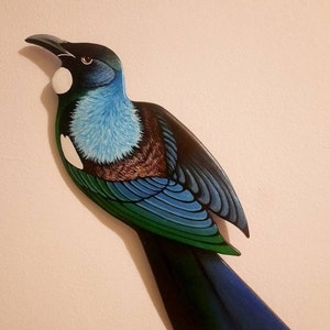 Ceramic tui bird hanging wall decor