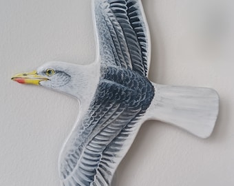 Ceramic flying seagull wall decor