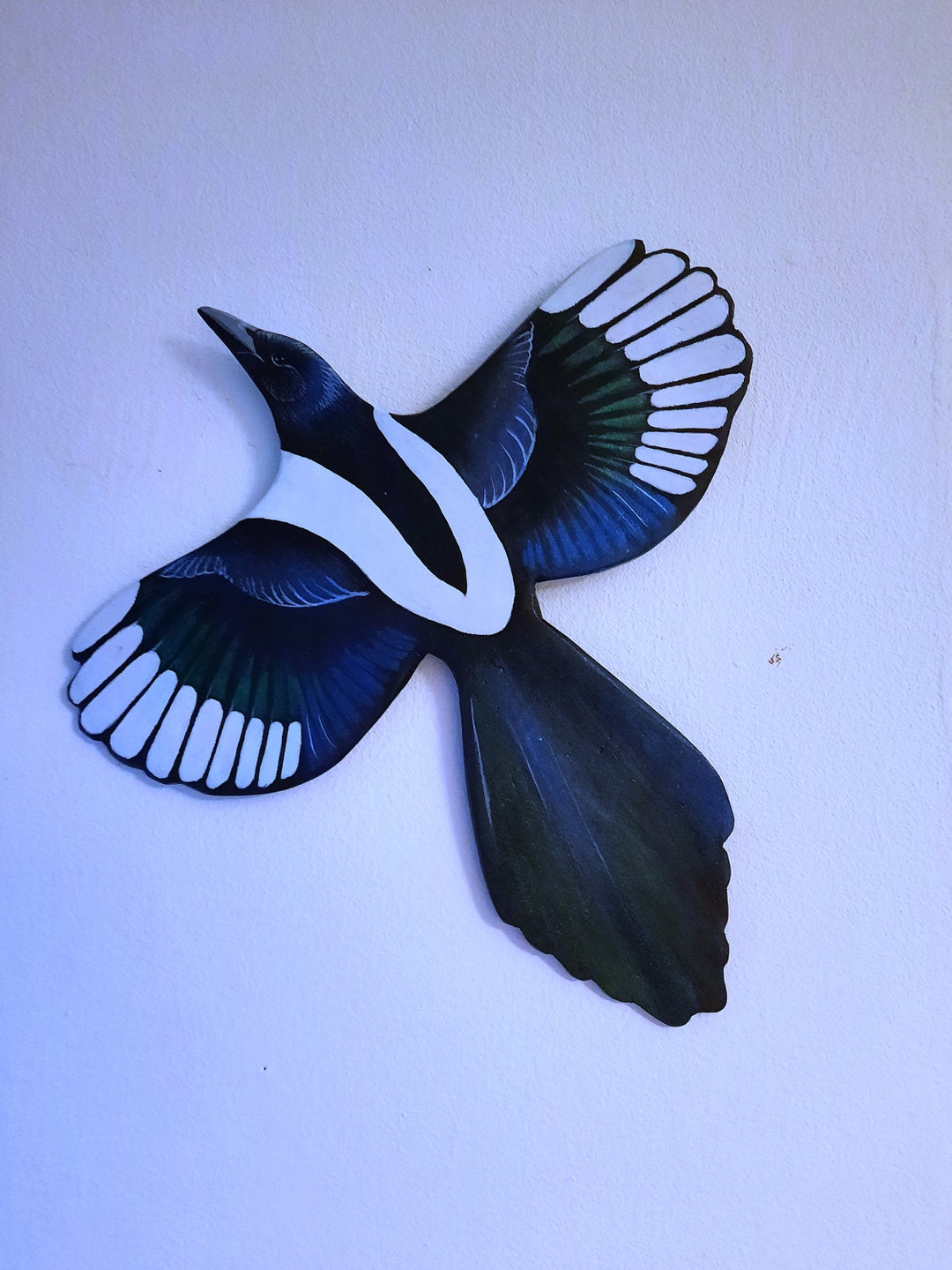 Ceramic Flying Magpie Wall Decor Etsy