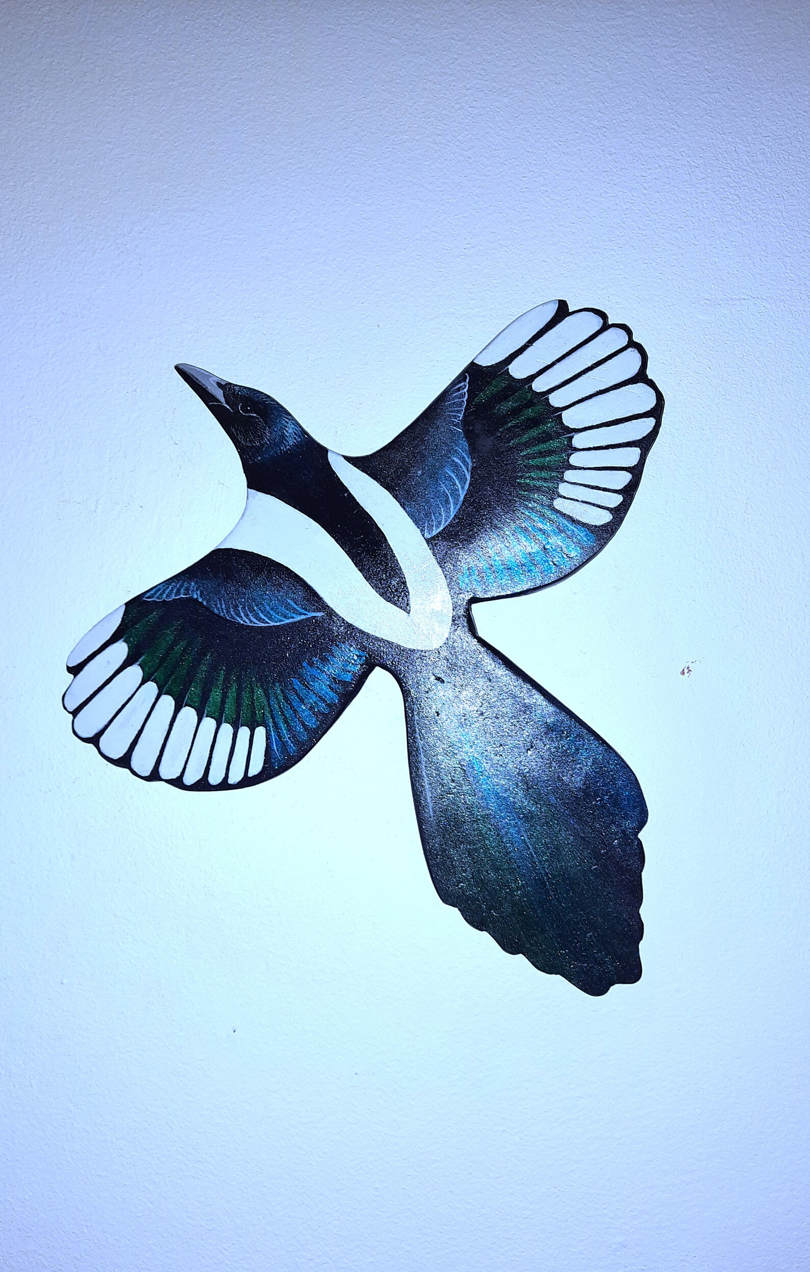 Ceramic Flying Magpie Wall Decor Etsy