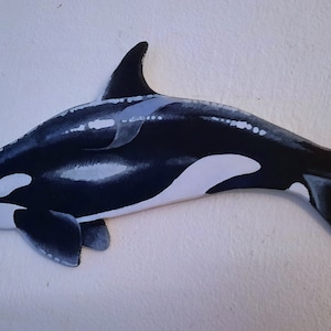 Ceramic orca whale wall decor