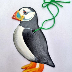 Ceramic puffin Christmas tree decoration
