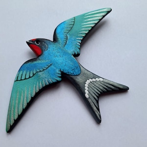 Mini ceramic swallow wall decor
